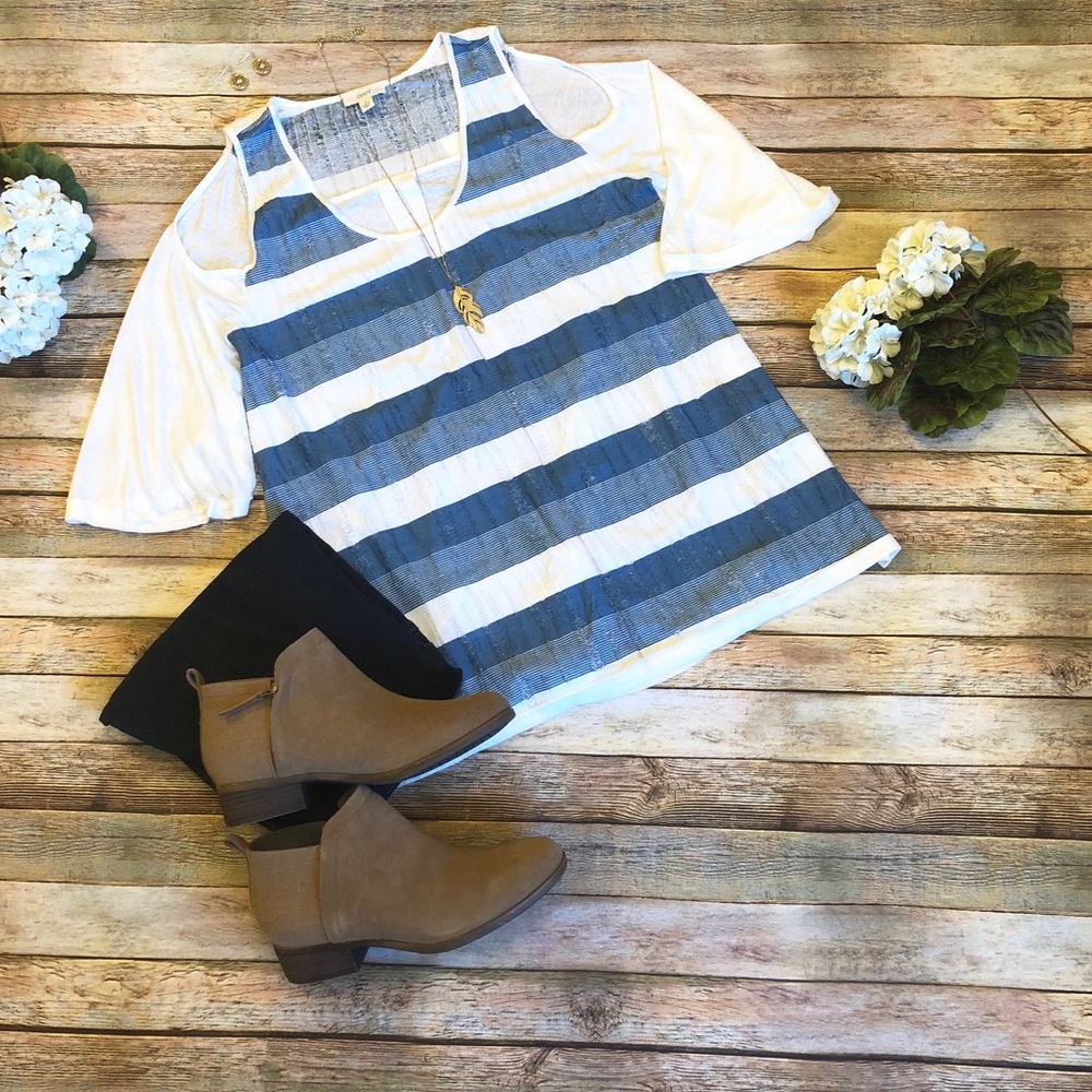 Cold Shoulder Bell Sleeve Top